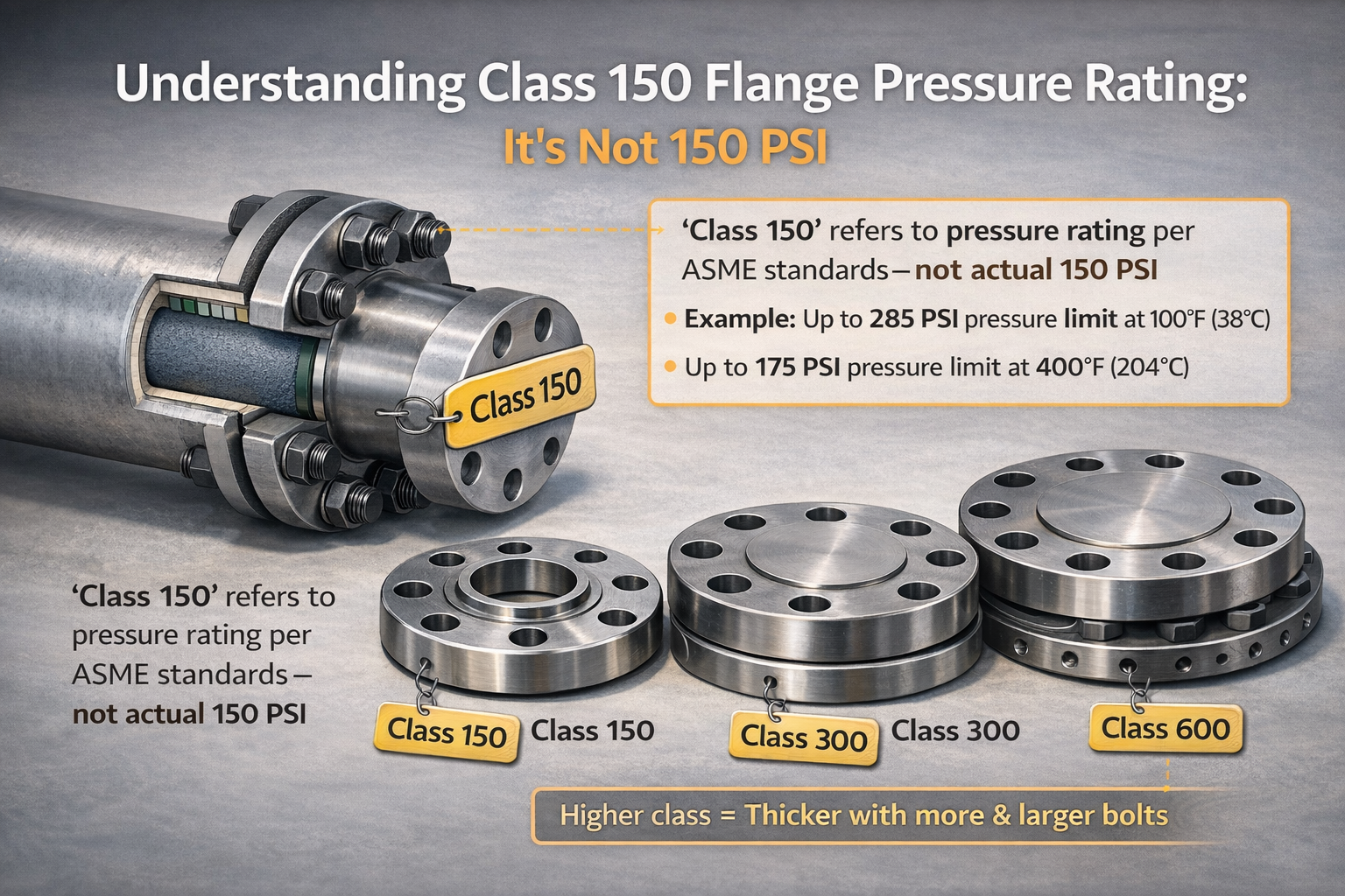 Understanding Class 150 Flange Pressure Rating: It's Not 150 PSI 1 Understanding Class 150 Flange Pressure Rating- It's Not 150 PSI